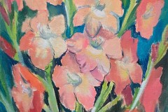 simonova-olga-rozovye-gladiolusy-100h50-holst-akvarel-2025-g